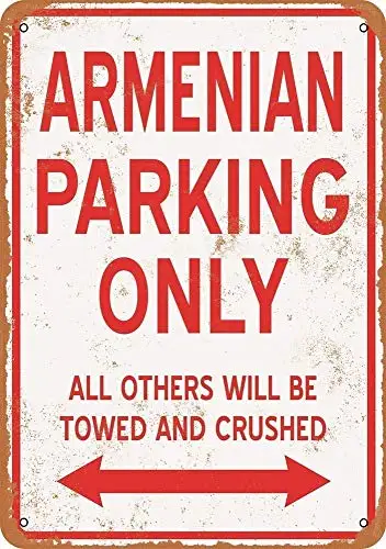 Novelty Outdoor Sign Yard Decorative 8x12in,Armenian Parking Only,Club Bar Drinking Home Wall Decor Wall Decor Street Living