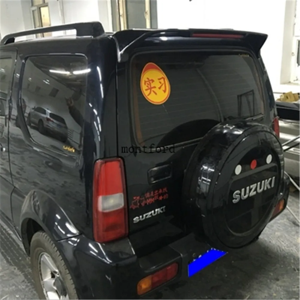 Dla SUZUKI JIMNY Spoiler 2007-2017 SUZUKI JIMNY wysokiej jakości materiał ABS tylny spojler samochodu podkład kolor tylny Spoiler