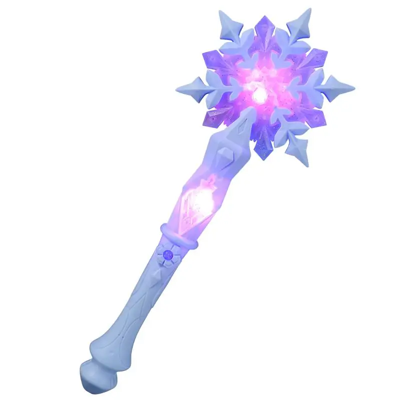 Light Up Glow Snowflake Wand Christmas Snowflake Glow Wand Stick Kid Girl Cosplay Light Up Snowflake Wand Toy Fairy Wands