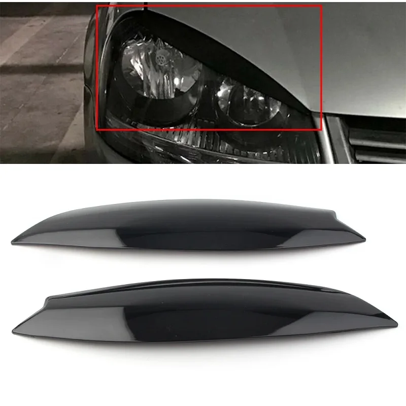 

For VW Golf 5 GTI R32 MK5 2005 2006 2007 Car Headlight Eye Lid Eyebrow Cover Trim ABS Plastic Black Styling Mouldings