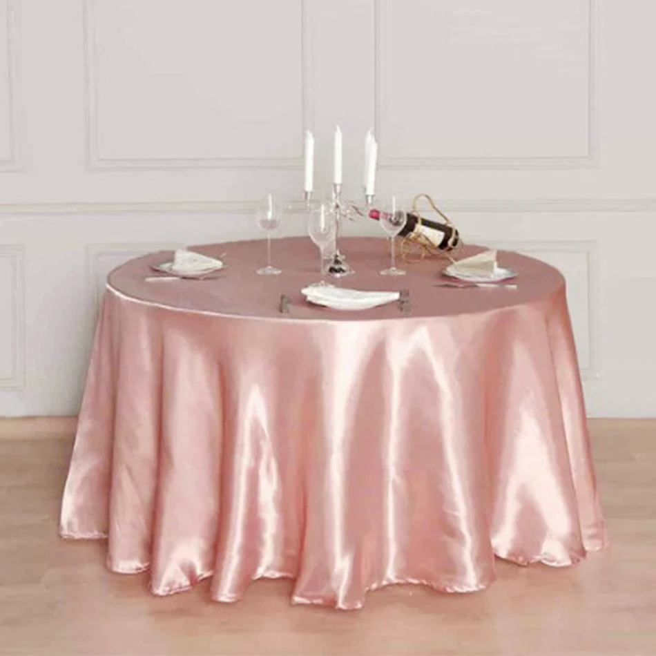 Champagner-Gold Satin-Tischdecke, Nordischer Stil Elegante Hochzeits-Tischabdeckung, Staubdicht, für Esszimmer, Geburtstagsfeier, Tischdekoration – Detail 3