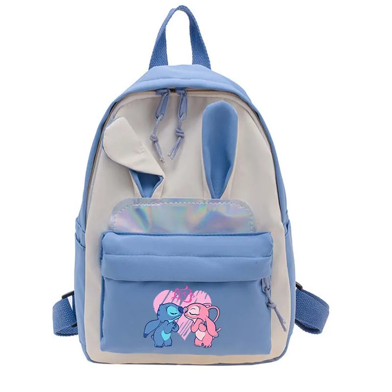 

Disney Lilo Stitch Rabbit Ears Backpack for Girls Boys Kindergarten Cute Kids Book School Bags Student Travel Rucksack