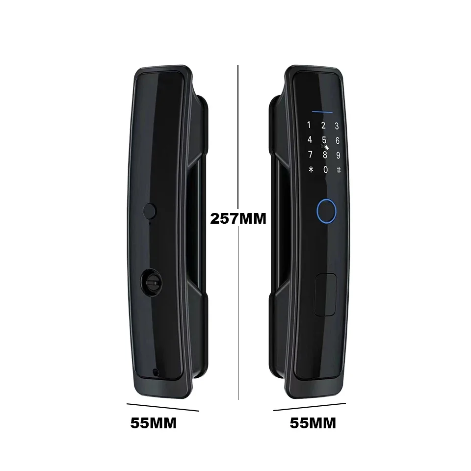 005Free Handle Automatic Fingerprint Door Lock WiFi Tuya TTlock App  Digital Biometric Cerradura Inteligente Keyless Smart Lock