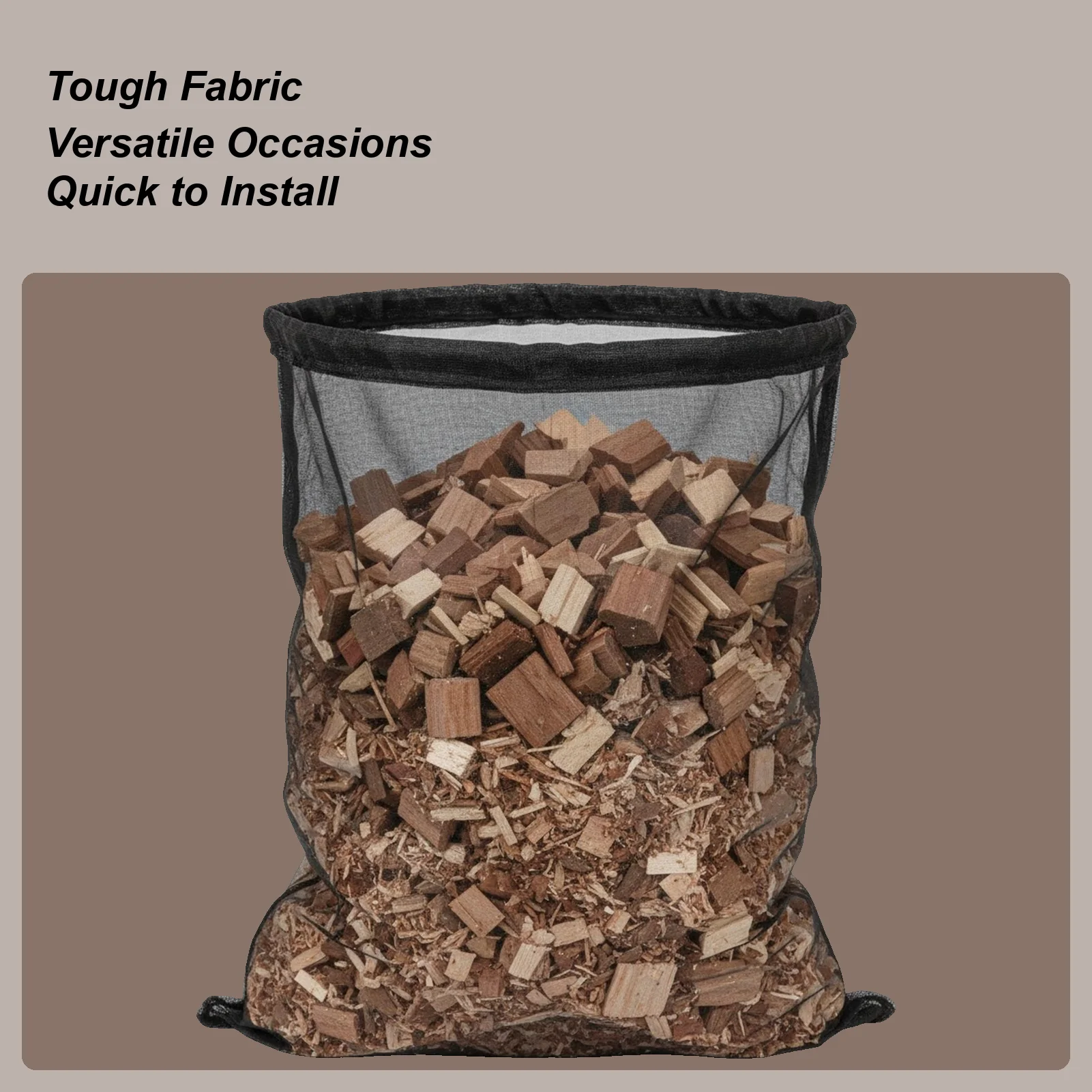 

Сумка для сбора измельчителя древесины, сетчатый держатель, сумка-тоут 48,43x23,62 дюйма, сумка-мючер для наружного двора, сада, газона, ландшафтного дизайна