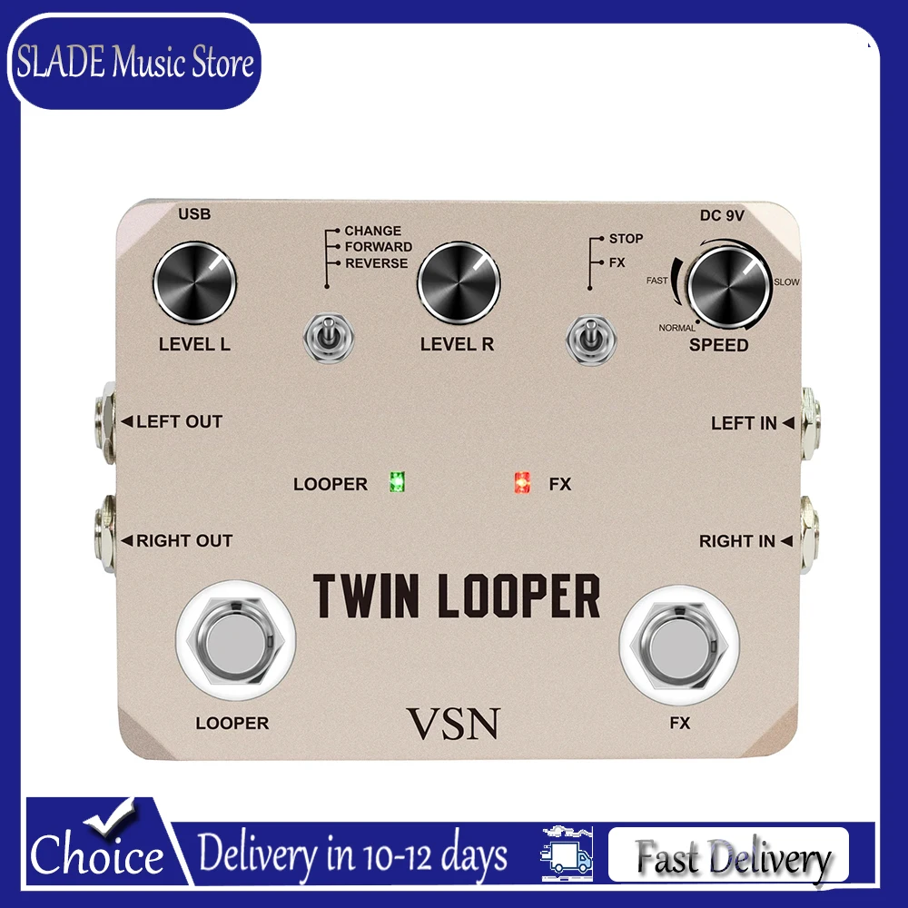 station-de-looper-double-rowin-pour-guitare-pedale-a-double-interrupteur-11-types-d'effets-enregistrement-de-10-minutes-pour-guitaristes-guitare-electrique-basse