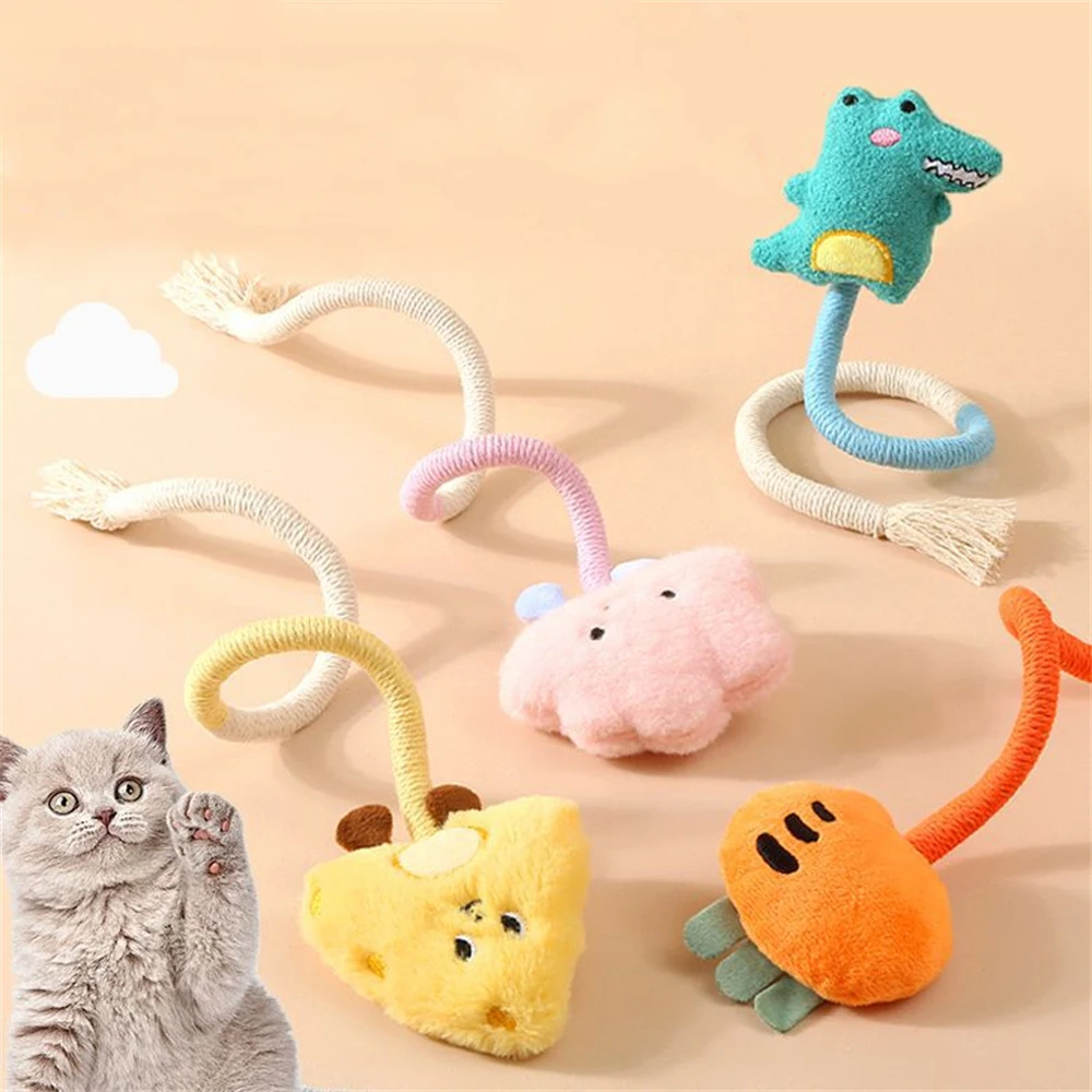 

Cat Chew Rope Toy Durable Grinding Teeth Rope Cat Teaser Toy Indoor Kitten Clean Mouth Interactive Molar Bite Cotton Rope Toys