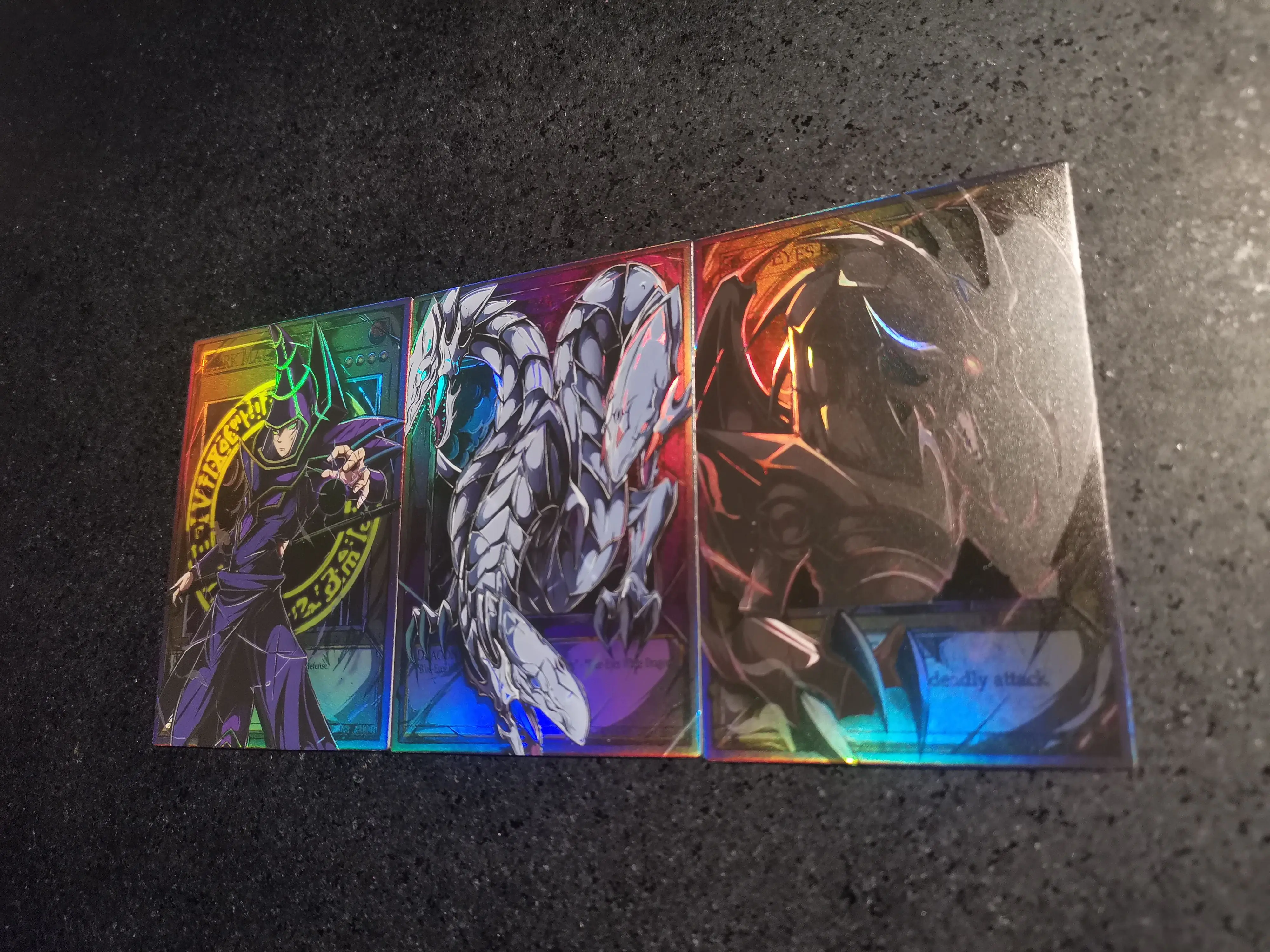 3pcs/set Diy Yu-Gi-Oh!  Blue-Eyes White Dragon Self Control Collect Signature Trading Flash Card Anime Cartoon Gift