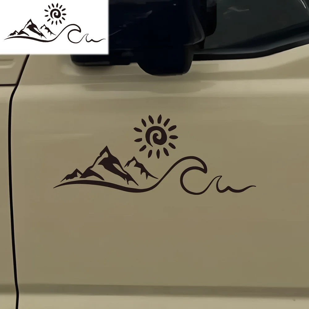Mountain and sea RV travel, pickup truck rear windshield side window body personalized decals waterproof motorcycle stickers