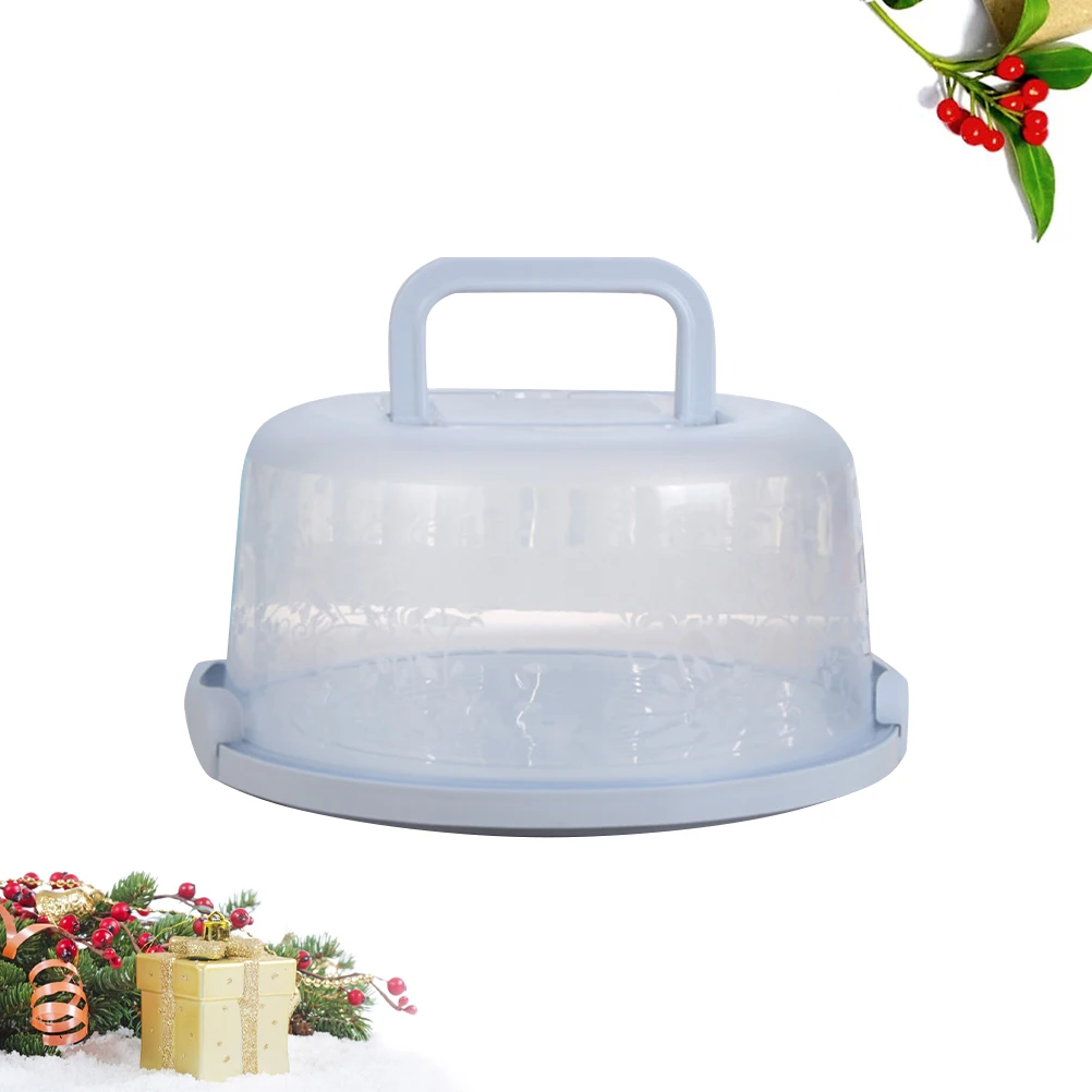 صندوق كعك أزرق محمول، حاوية تخزين المواد الغذائية، غطاء محكم الغلق، مقبض الثلاجة، حافظة حفظ طازجة، قوية وصديقة للبيئة