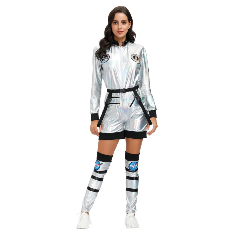 Halloween Costumes for Man Women Astronaut Space Jumpsuit Suits Fancy Dress Carnival Cosplay Party Pilots Couple Costume JS8832