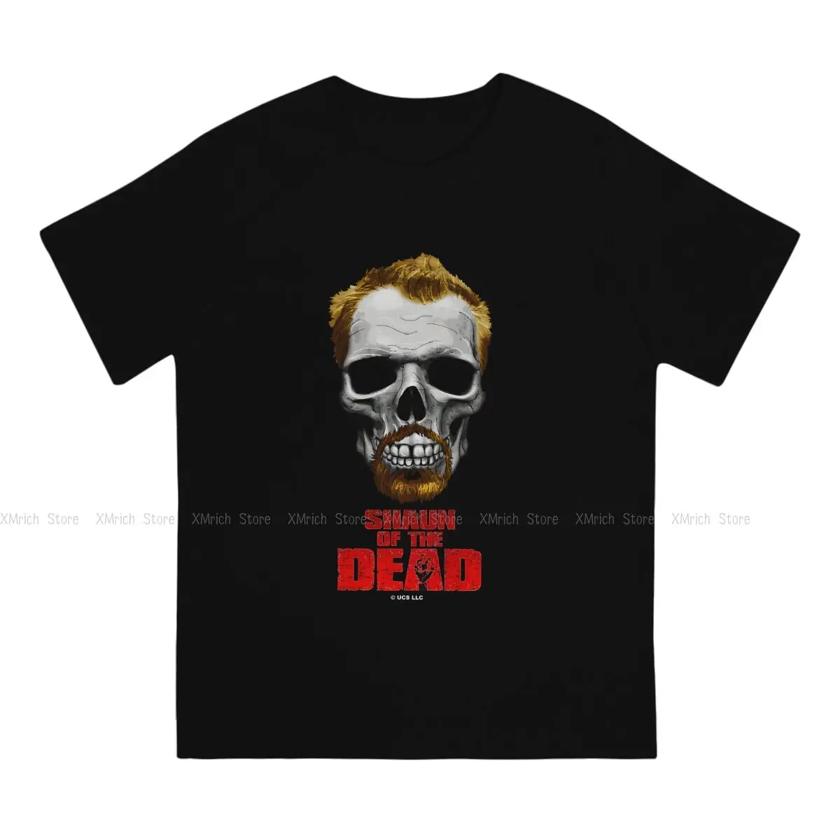 Skeleton Sean T-Shirt for Men Shaun Of The Dead Funny 100% Cotton Tees Round Neck Short Sleeve T Shirt Graphic Tops