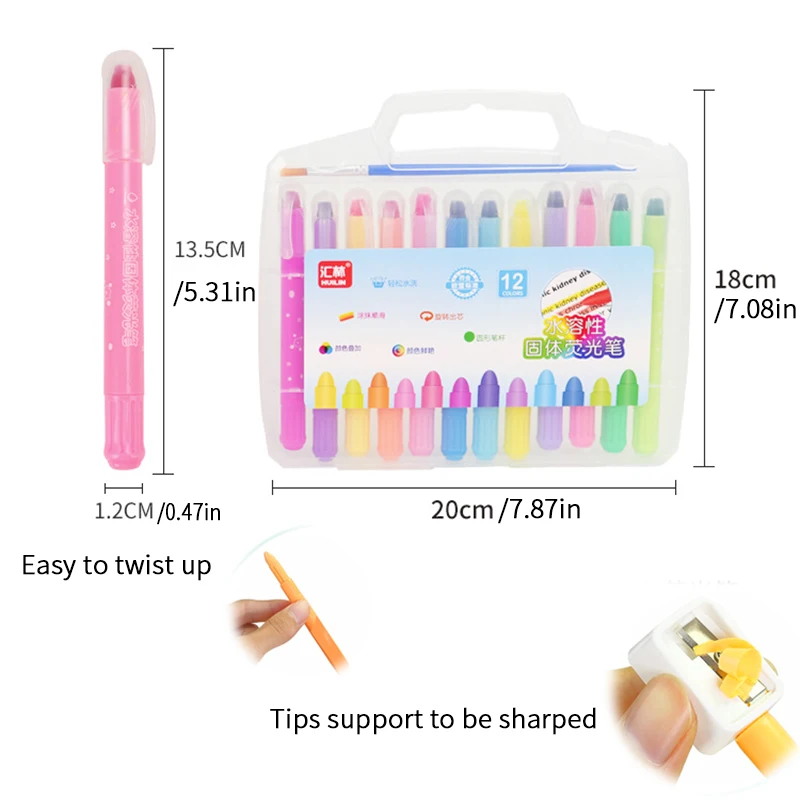 Adorável criativo papelaria sólido fluorescente traços iluminador marcadores fluorescentes cor caneta estudantes doce cor pequeno fresco