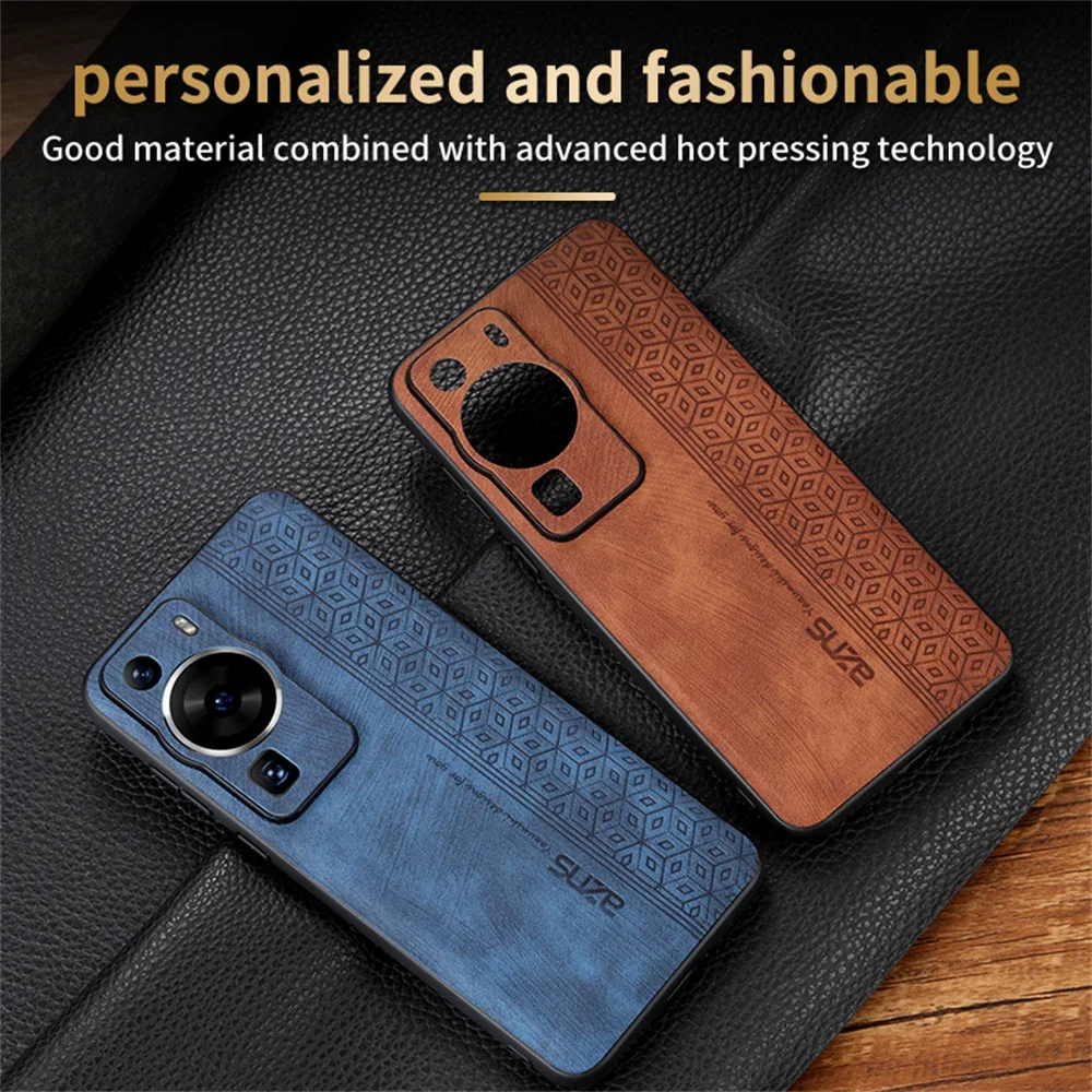 Shockproof Case For Huawei P60 Pro Luxury Case for Huawei P60 Art Armor Bumper Leather Lens Protect Back Cover P60 P 60 Pro Etui