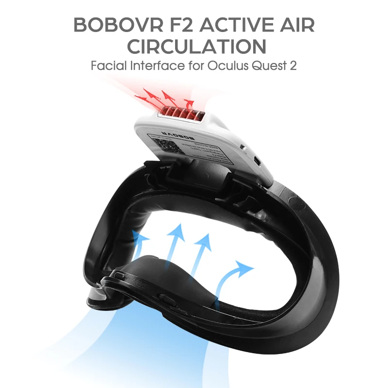 Nowy F2 dla Oculus Quest2 Active Air Fan No Fog Facial Interface Face Pad Relieve Fogging M2 Pro Strap B2 Battery Pack C2 Case