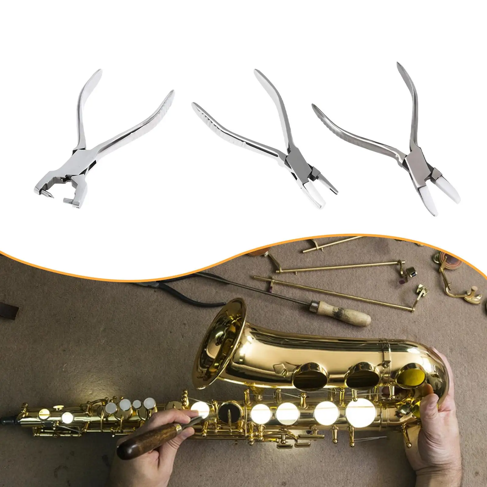 Portable Saxophone Spring Pliers Heavy Duty High Speed Steel Repair Tool for Woodwind Instruments Clarinet and Saxophone Parts
