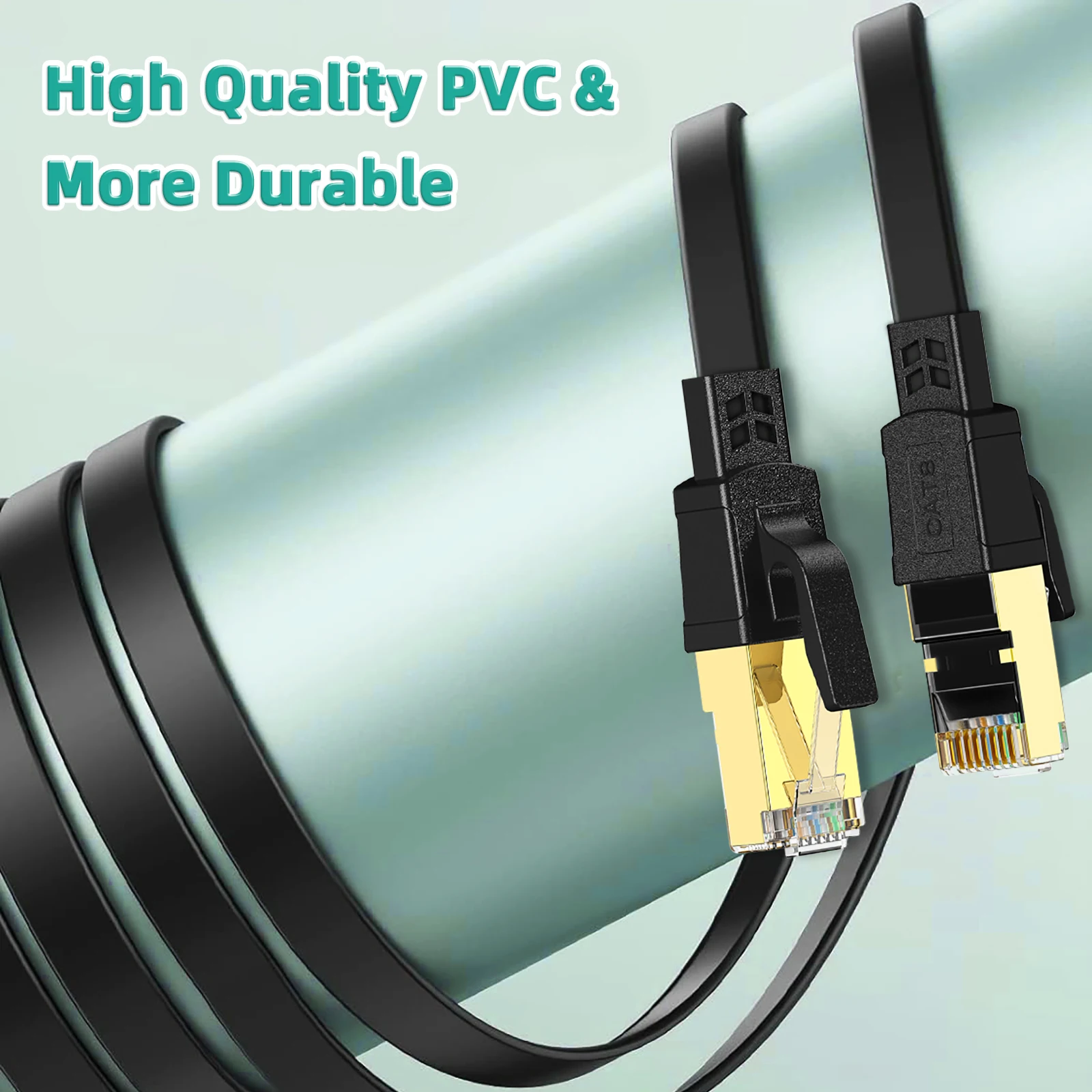 Bild 7: Ethernet-Kabel Cat 8 RJ45 Lan-Kabel 1M 8M 15M 30M High Speed 40GBps 2000Mhz für PS5 Baseus Router WIFIi Router Patchkabel Cado