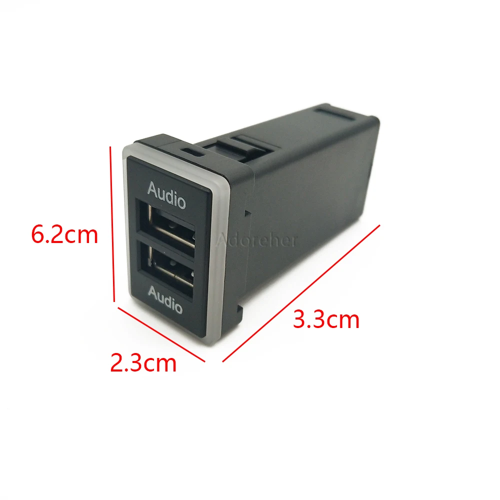 Car Double USB Port Adapter USB Audio U-disk Flash Socket Music Play for Toyota Camry Prius Corolla Prado Yaris view 2