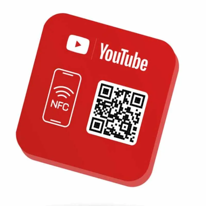 Google Review QR Code Sign Social Media One Tap Contactless NFC QR Code Stand Display For Business Retail Store Review NFC Tag