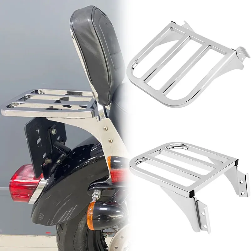 Motorcycle Chrome Rear Luggage Rack Carrier Solo Seat Parts For Harley Sportster XL 883 1200 Dyna Softail FLST FLSTC FLSTSC