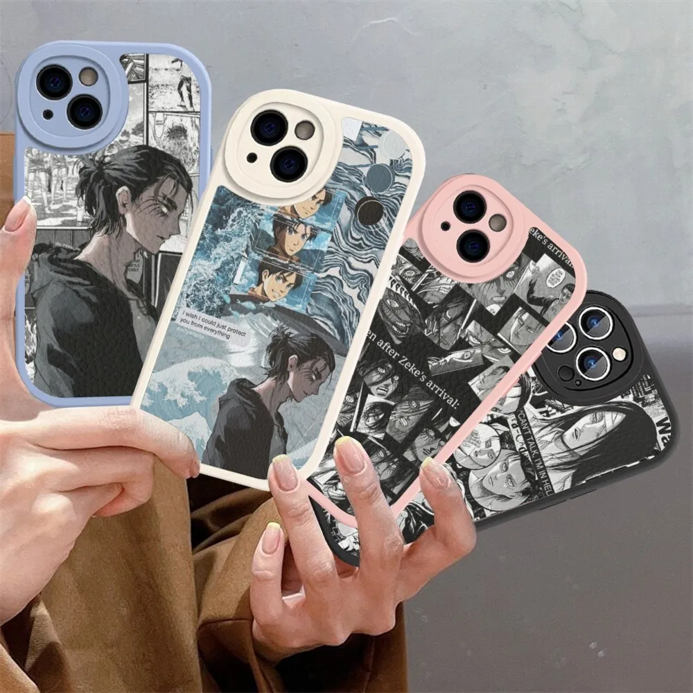 

Attack on Titan Eren Jaeger manga Phone Case Hard Leather For iPhone 14 13 12 Mini 11 14 Pro Max Xs X Xr 7 8 Plus Fundas