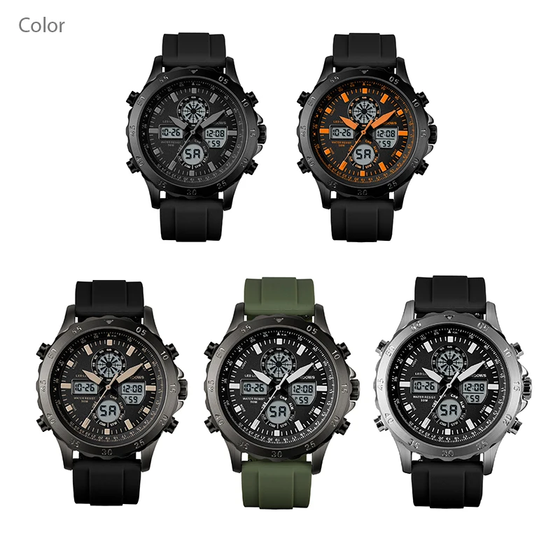 Reloj de pulsera deportivo para hombre, cronógrafo grande, resistente al agua, retroiluminación, informal, Eletronic, sumergible, Original, 2024