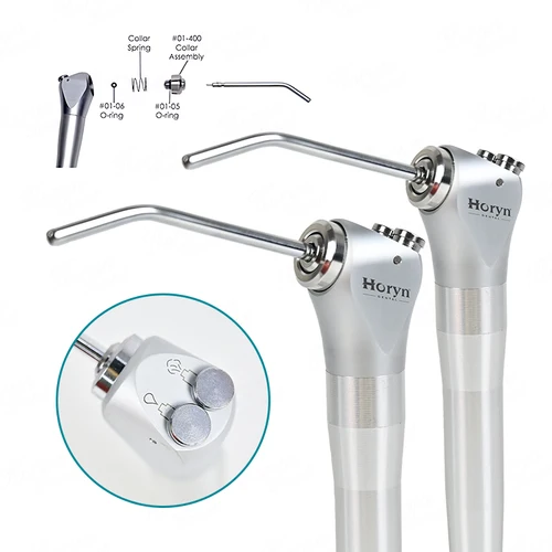 Imagen 2 del producto Jeringa de pulverización de aire y agua Dental, Triple 3 vías, 2 boquillas, mango de Metal + 4 Uds., boquillas/puntas/tubo de aleación de Metal