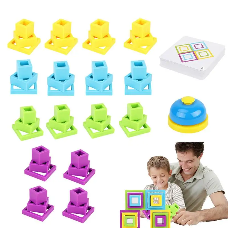 

Kids Stacking Blocks Preschool Learning Puzzle Sensory Toys Exquisite Parents Kids Interaction Board Game For Thanksgiving