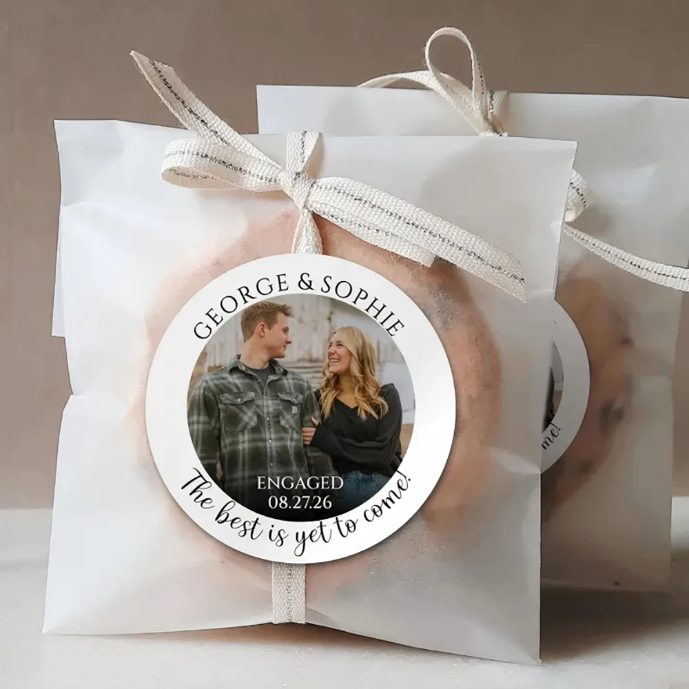 Anpassbares Aufkleber-Etikett mit individuellem Foto, Vinyl, mit Text-Logo, wasserdicht, personalisiert, rund, für Werbeveranstaltungen, Firmengeschenk – Detail 11
