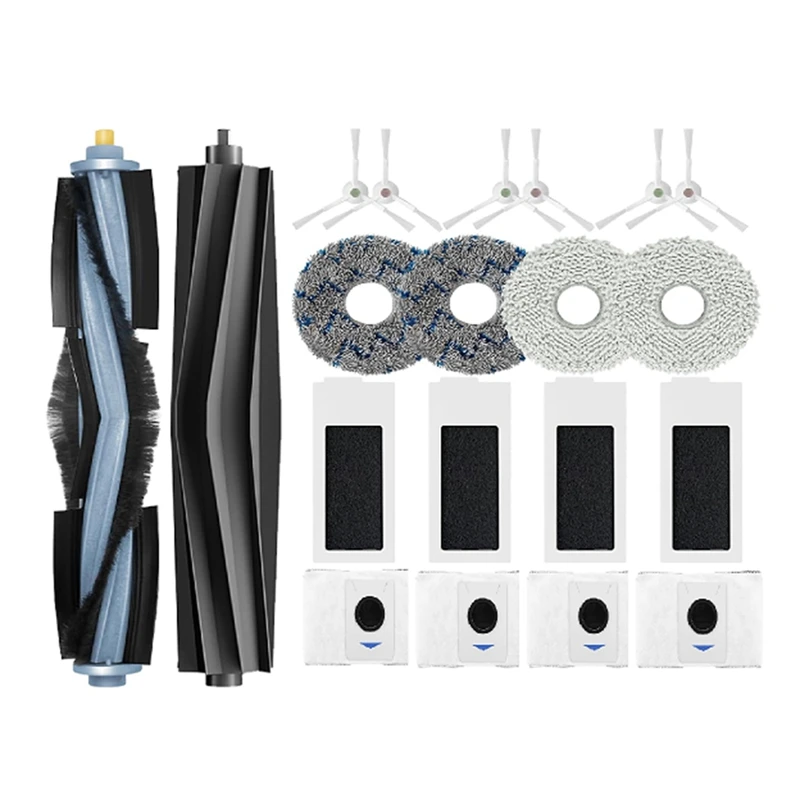 20 buah untuk Ecovacs Deebot T20 Omni menyapu Aksesori Robot sisi utama sikat debu tas pel pembersih bagian pengganti