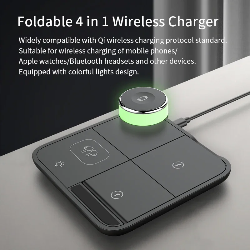 

Multifunctional For iphone 14 13 12 Portable Fast Wireless Charger Station Qi Dual 4 in 1 15W 3 In 1 Magnetic Wireless Charge