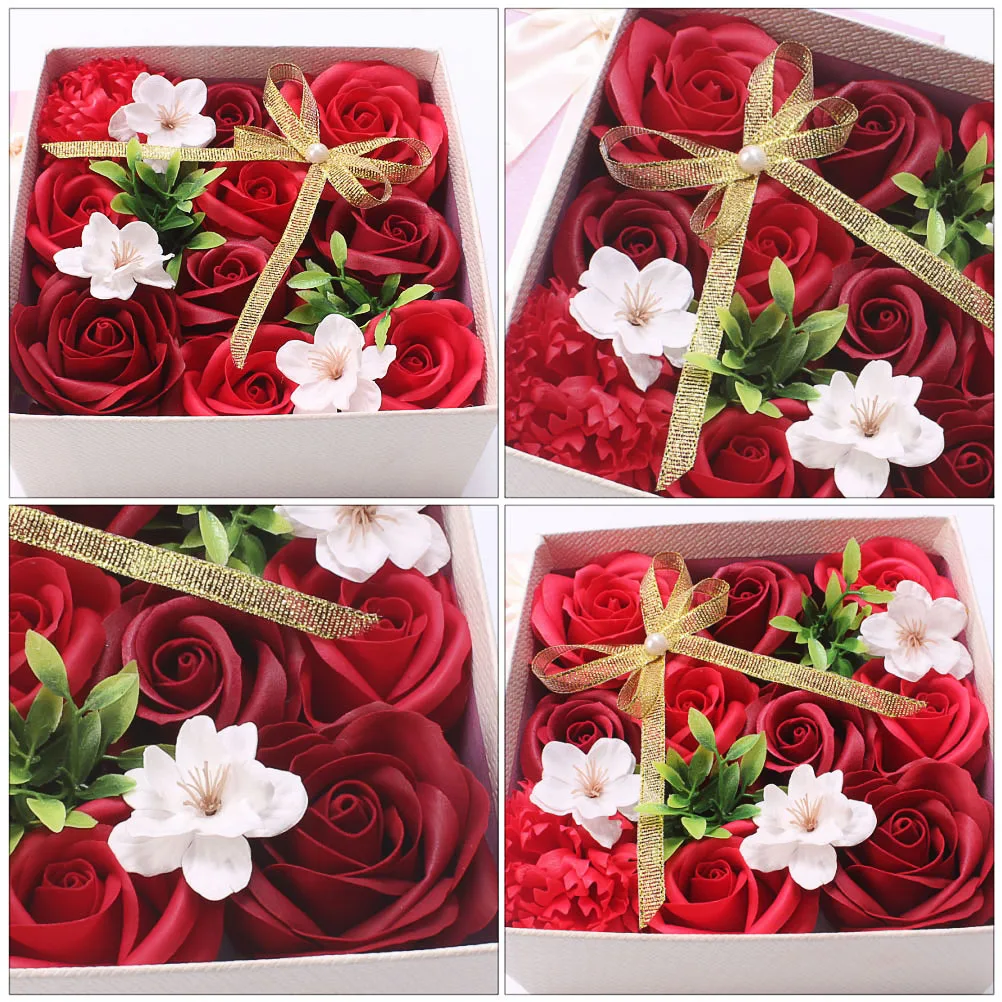 

1 pc Rose Scented Soap Gift Box Artificial Flower Decor For Home Party Valentine'S Day Gift Celebration Mood Decor