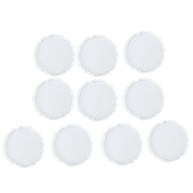 

10 Pcs Silicone Agate Coaster Resin Casting Making Mold,Coaster Epoxy Molds Craft DIY, Home Decoration