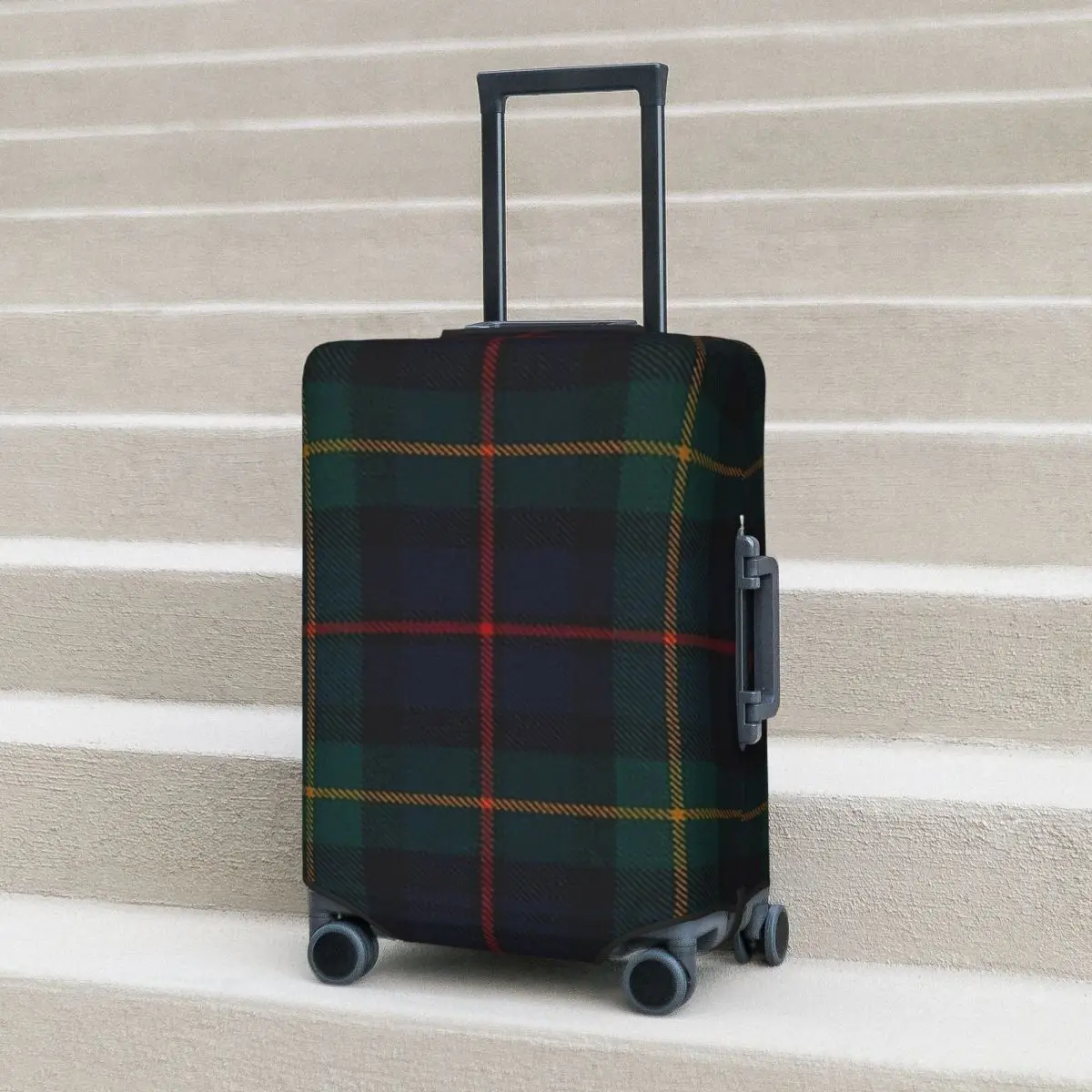 

Farquharson Scottish Tartan Suitcase Cover Protection Elastic Travel Luggage Protector Covers for 18-32 Inch