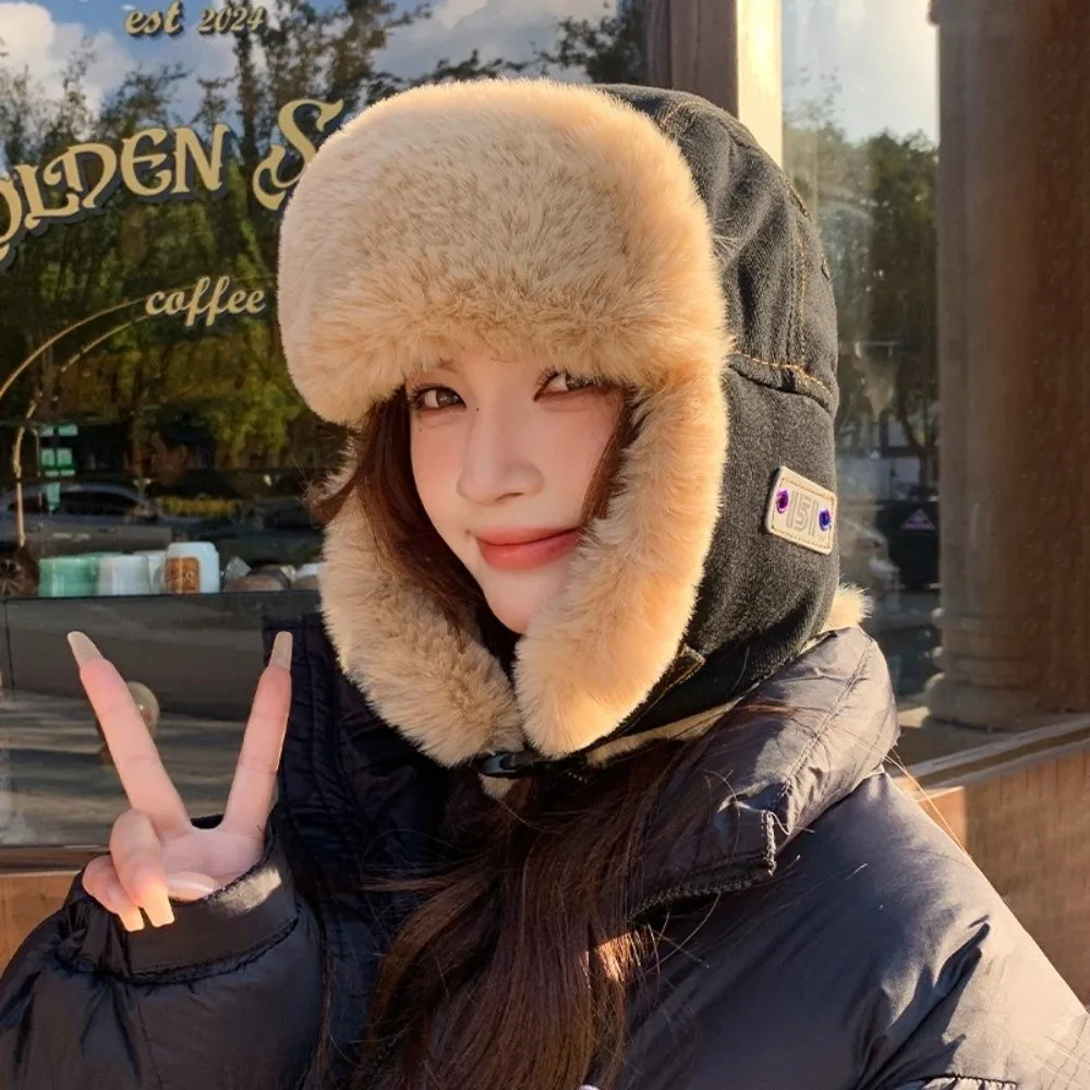 Fashion Thick Bomber Hat Faux Fur Waterproof Ear Protectors Hats with Ear Flaps Keep Warm Russian Cap Male
