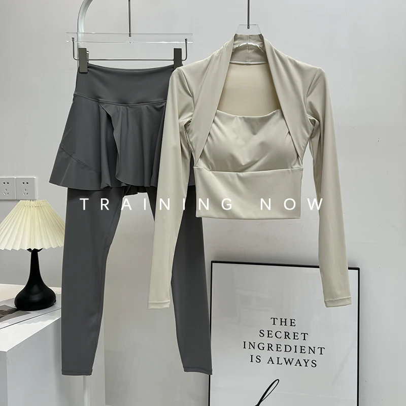 

Спортивный костюм для бега для женщин, осень-зима 2025, новый утренний спортивный костюм, спортивный костюм для бадминтона, тенниса, велоспорта, йоги
