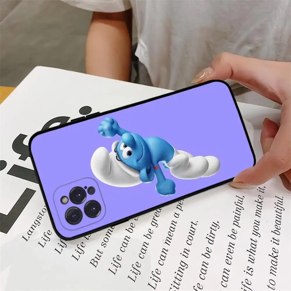 Cartoon S-Smurfs Phone Case For iPhone 15 14 13 12 Mini 11 Pro XS Max X XR SE 6 7 8 Plus Soft Silicone Cover