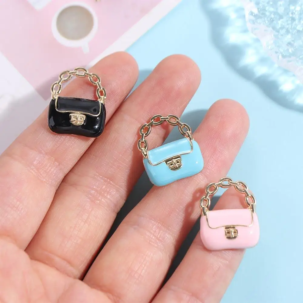 

DIY Dollhouse Miniature Metal Handbag Fashion Black/White Doll Miniature Bag Decoration Cute Dollhouse Mini Metal Chain Bag