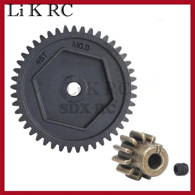 

Msoper Harden Steel Spur Gear 45t 0.8m 32p #8053 11t Motor Teeth for 1/10 Rc Model Crawler Trx-4 Trx-4 Trx-6