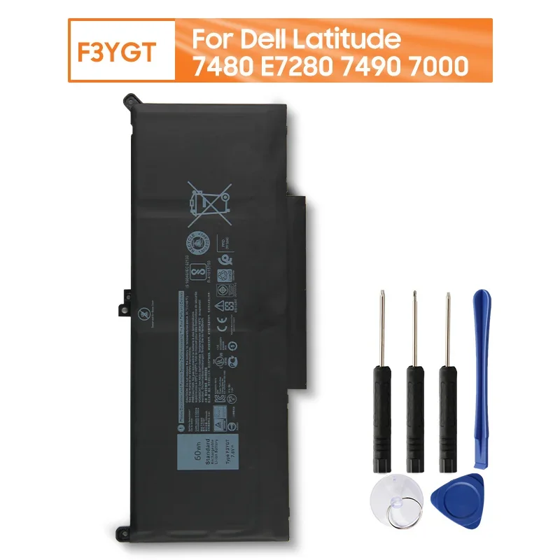 

F3YGT Replacement Battery For Dell Latitude 7480 E7280 7490 7000 DM3WC 2X39G Rechargable Battery 60Wh