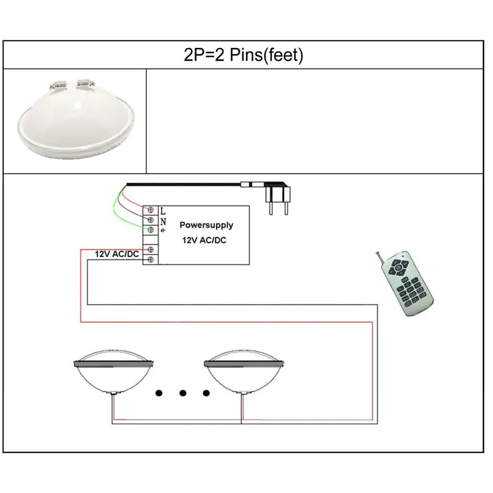 Imagem -05 - Lâmpada Subaquática Impermeável com Controle Remoto 36w Ip68 12v Rgb para Piscina Fonte Hotel ao ar Livre Jardim Iluminação da Lagoa Par56