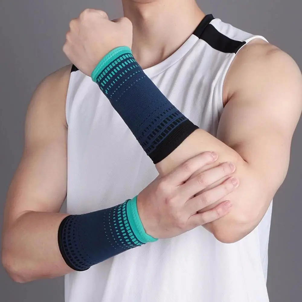 

Breathable Weight Lifting Nylon Knit Volleyball Basketball Sports Wristband Sweat Bands Compression Protective