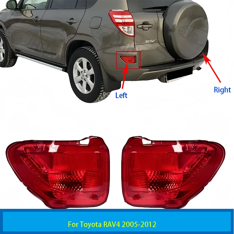 

Auto Parts For Toyota RAV4 2005-2012 Rear Bumper Light Warming Brake Foglight Reflector Taillight Cover No Bulb Car Accessories