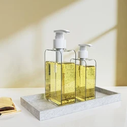 Transparent Square Soap Dispenser, Countertop Lotion Bottle With Pump Bathroom Lotion Liquid Soap Dispenser Refillable Emp