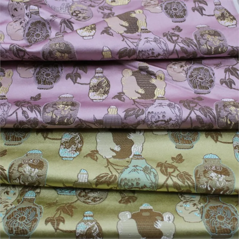 Chinese-style cheongsam children's clothing fabric decoration handcrafted throw pillows jacquard brocade spun silk satin