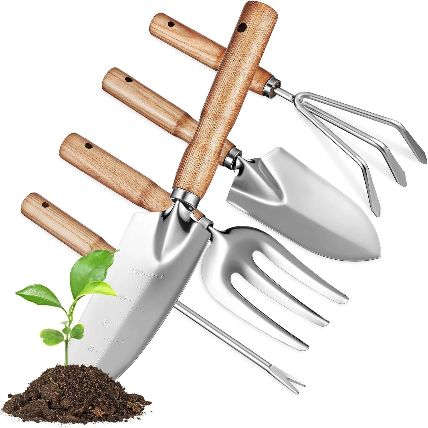 

Top-quality, ergonomic Ultimate Gardening Tool Set with durable stainless steel and wooden handles - Comprehensive set featuring