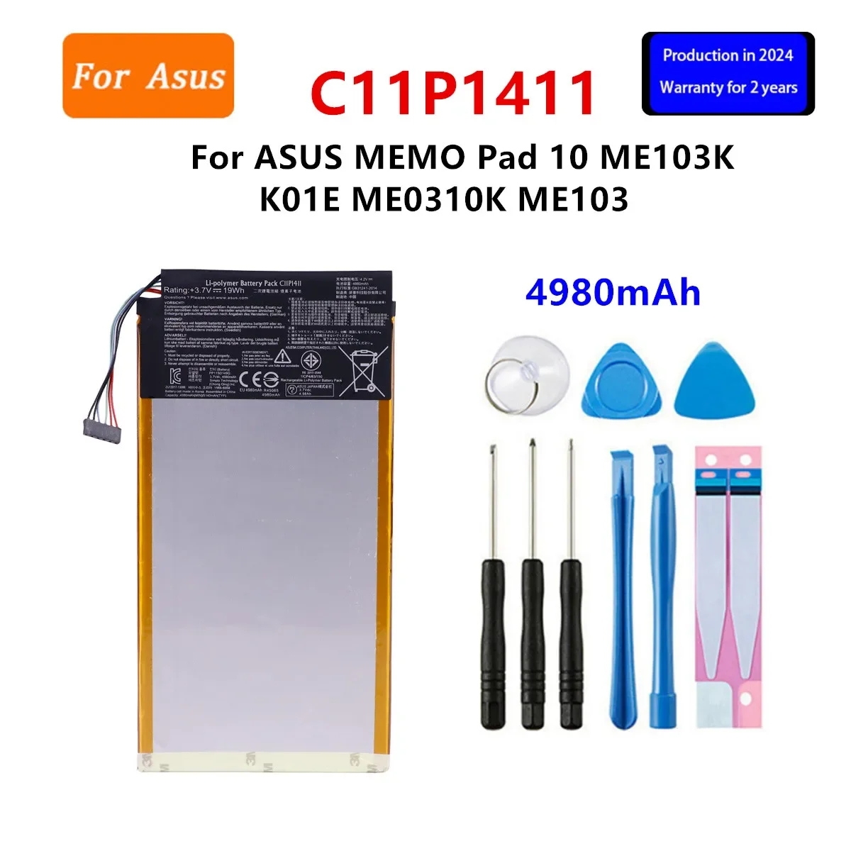 

Brand New Battery C11P1411 4980mAh For ASUS MeMO Pad 10 ME103K K01E ME0310K ME103 Tablets Battery+Tools