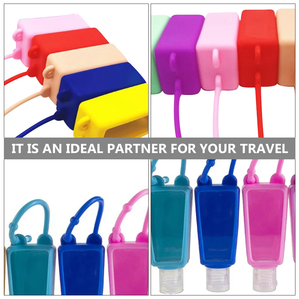 10 Sets Liquid Container Portable Bottle Travel Toiletries Key Chain Holder Silicone Hand Lotion Containers