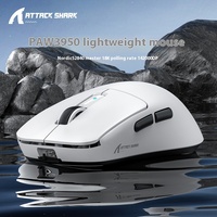 The New Attack Shark R6 Three-Mode Wireless Bluetooth Mute Lightweight Mouse Paw3950 Low-Delay Esports Mouse