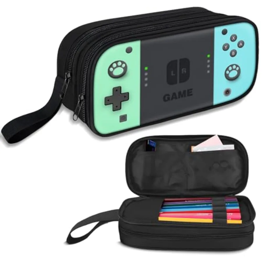 

Large Pencil Case for Boys - Boys Pencil Pouch with Zipper Compartments - Big Capacity Pen Box Gamer Pen Bag Organizer for Teen