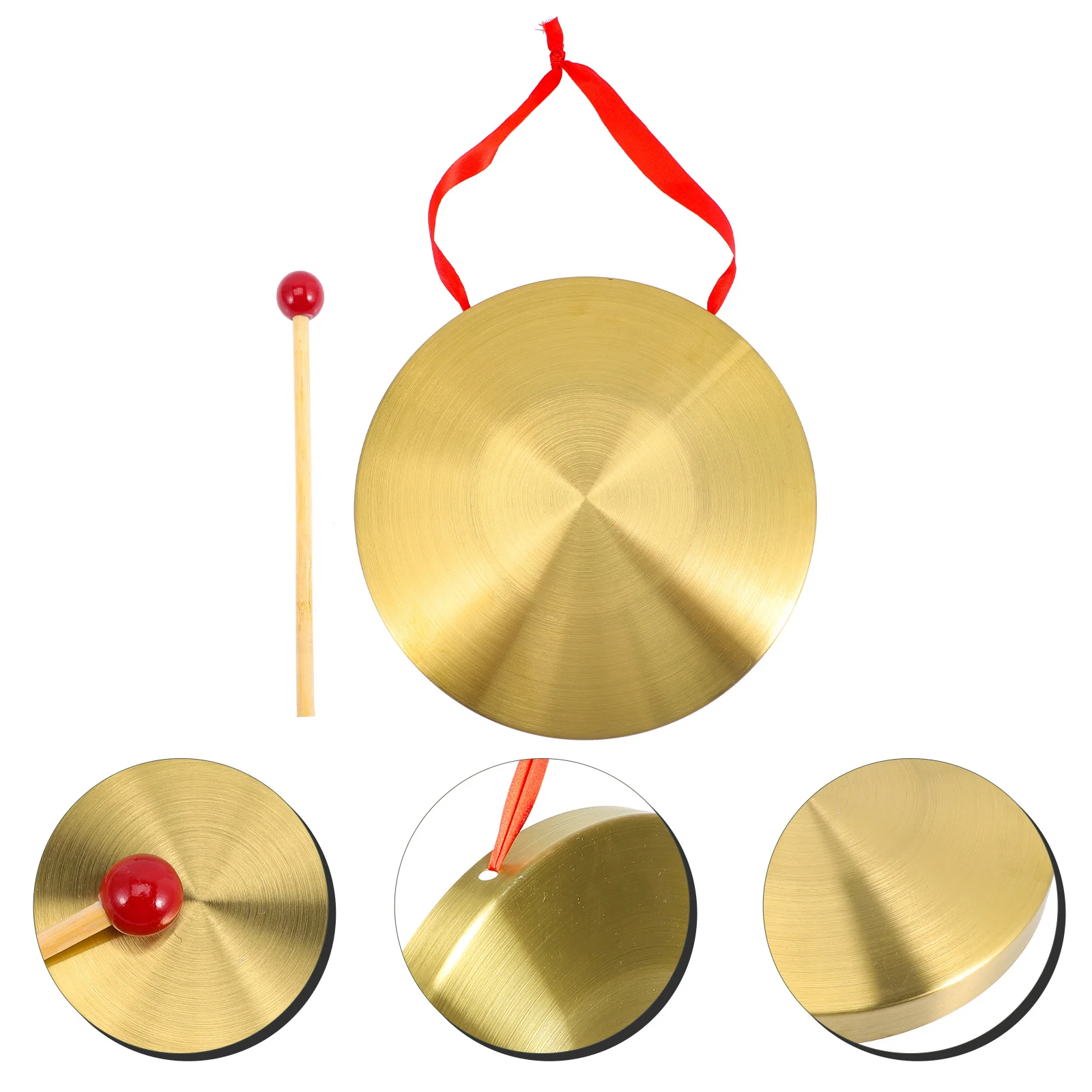 Copper Percussion Instrument Anti-Flood Warning Loud Handheld Metal Gong For Party Opening Basketball Games Portable